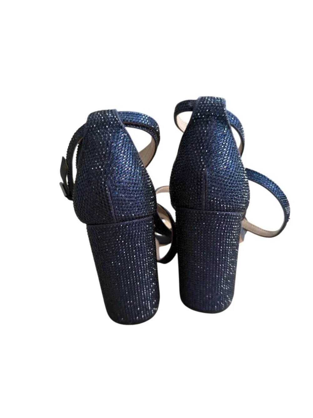 ANTONIO MELANI Blue Beaded Heels Sandals Size 7